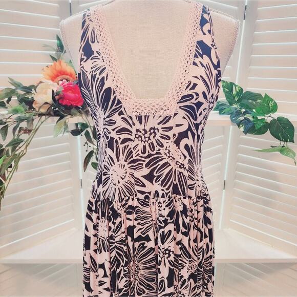 INTIMATELY FREE PEOPLE BLACK/WHITE LACE BACK MAXI SIZE SMALL - Picture 3 of 8